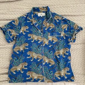 Printfresh Blue Leopard Print Pajama Set